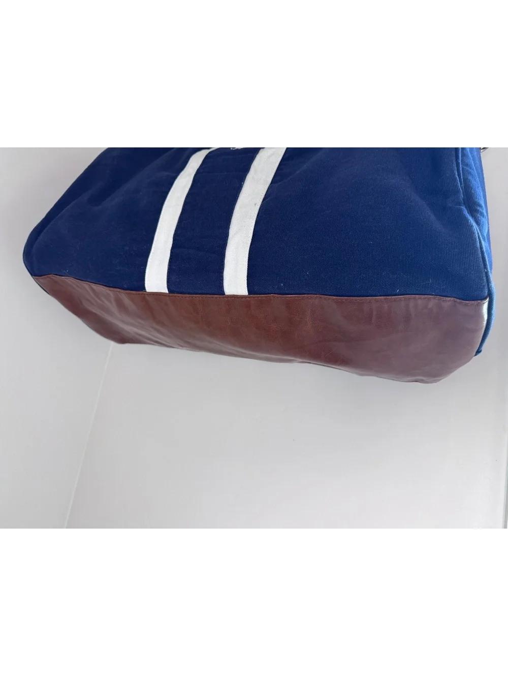 Vintage Polo Ralph Lauren Navy Blue Canvas Duffel / Weekender Bag